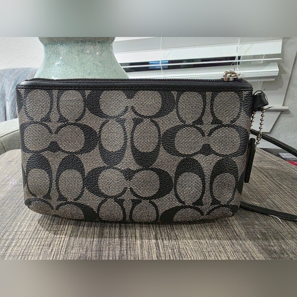 Coach Signature Large Covered Canvas Wristlet - Like New - Picture 2 of 7